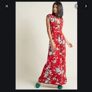 Worn Once Modcloth Ruby Rocks Martini Maxi Dress